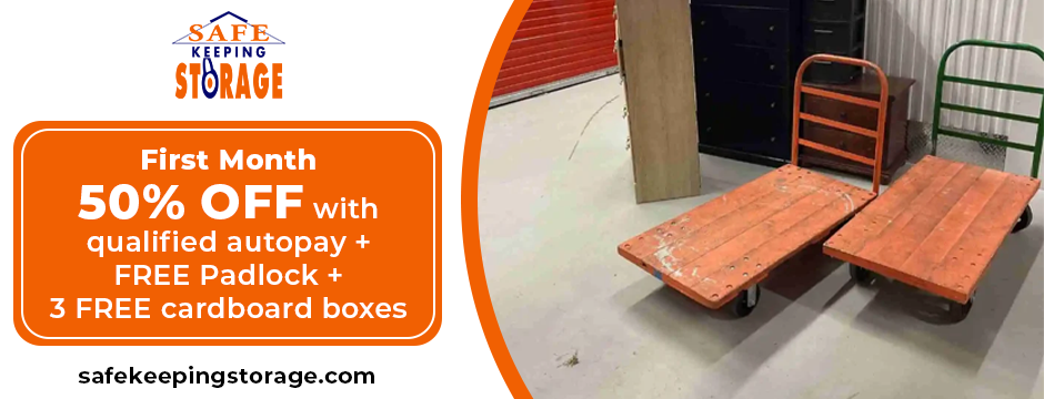 2. First Month 50% Off With Qualified Autopay + Free Padlock + 3 Free Cardboard Boxes. Copy